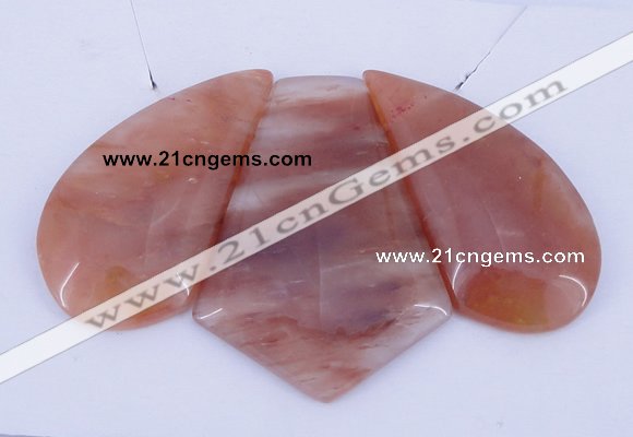 NGP39 Fashion red quartz gemstone pendants set jewelry wholesale