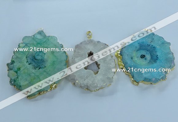 NGP3906 55*65mm - 65*80mm freeform druzy agate pendants