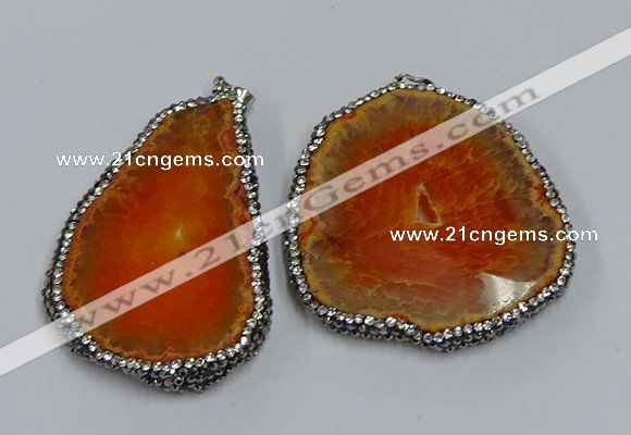 NGP3909 45*60mm - 55*65mm freeform druzy agate pendants wholesale