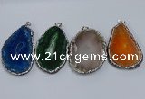 NGP3916 45*60mm - 55*65mm freeform druzy agate pendants wholesale