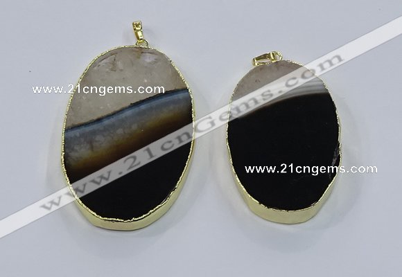 NGP3924 35*55mm - 40*60mm oval druzy agate pendants wholesale