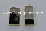 NGP3928 25*55mm - 30*60mm rectangle druzy agate pendants