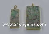 NGP3930 20*45mm - 30*60mm rectangle green gemstone pendants