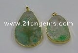 NGP3931 30*45mm - 40*60mm freeform green gemstone pendants