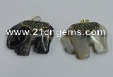 NGP3932 30*45mm - 35*50mm elephant agate pendants wholesale