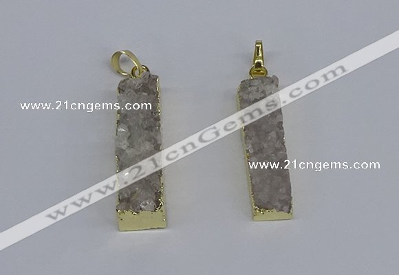 NGP3940 10*35mm - 12*30mm rectangle druzy agate pendants wholesale