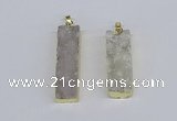 NGP3942 12*50mm - 15*45mm rectangle druzy agate pendants wholesale