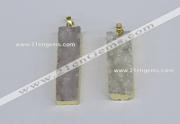 NGP3942 12*50mm - 15*45mm rectangle druzy agate pendants wholesale