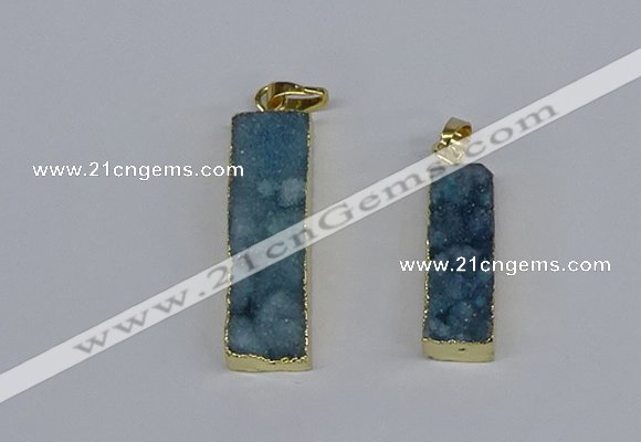 NGP3946 10*25mm - 12*45mm rectangle druzy agate pendants wholesale