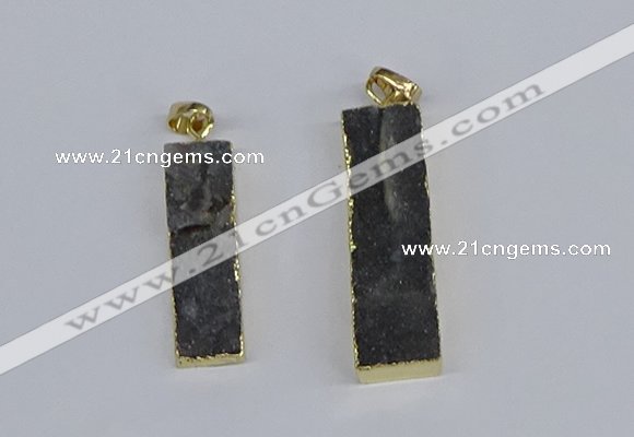 NGP3949 10*25mm - 12*45mm rectangle druzy agate pendants wholesale