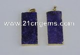 NGP3954 20*50mm - 25*45mm rectangle druzy agate gemstone pendants