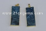 NGP3956 20*50mm - 25*45mm rectangle druzy agate gemstone pendants