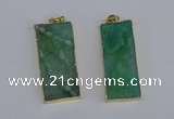 NGP3957 20*50mm - 25*45mm rectangle druzy agate gemstone pendants