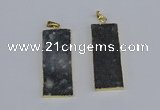 NGP3959 20*50mm - 25*45mm rectangle druzy agate gemstone pendants