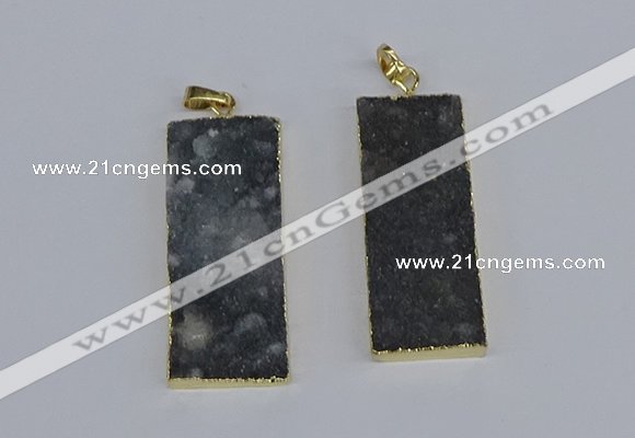 NGP3959 20*50mm - 25*45mm rectangle druzy agate gemstone pendants