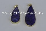 NGP3974 20*40mm - 25*50mm flat teardrop druzy agate pendants