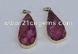 NGP3975 20*40mm - 25*50mm flat teardrop druzy agate pendants