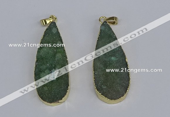 NGP3977 20*40mm - 25*50mm flat teardrop druzy agate pendants