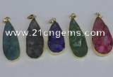 NGP3980 20*40mm - 25*50mm flat teardrop druzy agate pendants