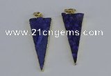 NGP3984 20*48mm - 25*50mm triangle druzy agate pendants wholesale