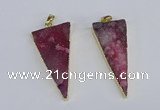 NGP3985 20*48mm - 25*50mm triangle druzy agate pendants wholesale