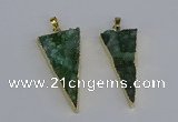 NGP3987 20*48mm - 25*50mm triangle druzy agate pendants wholesale