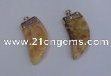 NGP4001 15*30mm - 16*35mm horn druzy quartz gemstone pendants