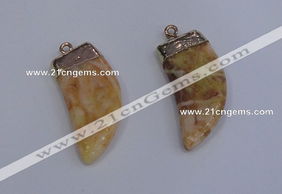 NGP4001 15*30mm - 16*35mm horn druzy quartz gemstone pendants