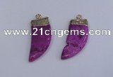 NGP4003 15*30mm - 16*35mm horn druzy quartz gemstone pendants