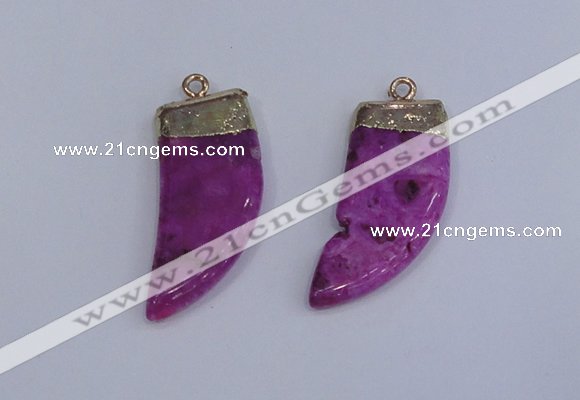 NGP4003 15*30mm - 16*35mm horn druzy quartz gemstone pendants