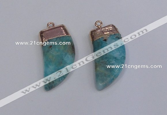 NGP4004 15*30mm - 16*35mm horn druzy quartz gemstone pendants