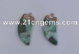 NGP4005 15*30mm - 16*35mm horn druzy quartz gemstone pendants