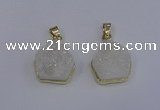 NGP4008 15*16mm freeform druzy quartz gemstone pendants