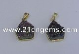 NGP4009 15*16mm freeform druzy quartz gemstone pendants