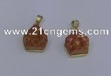 NGP4010 15*16mm freeform druzy quartz gemstone pendants