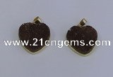 NGP4022 20*20mm heart druzy quartz gemstone pendants