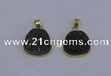 NGP4028 18*19mm freeform druzy quartz gemstone pendants