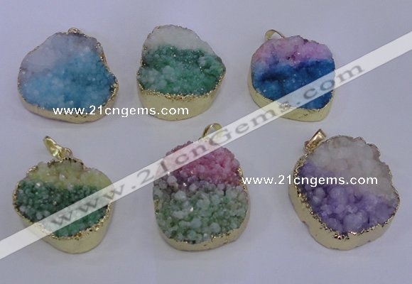 NGP4045 20*30mm - 30*40mm freeform druzy agate pendants