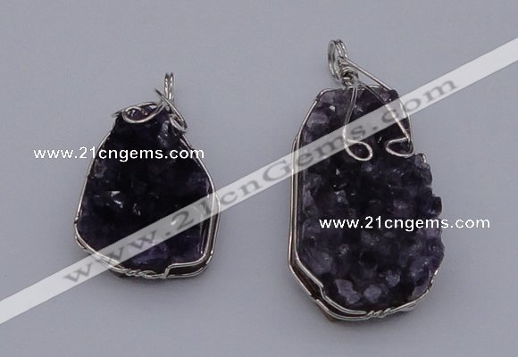 NGP4072 25*30mm – 30*40mm freeform amethyst gemstone pendants