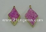 NGP4076 25*35mm - 28*40mm diamond druzy quartz pendants