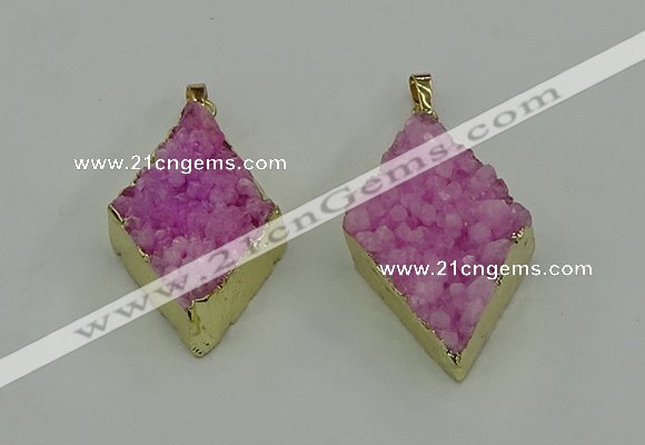 NGP4076 25*35mm - 28*40mm diamond druzy quartz pendants