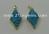 NGP4077 25*35mm - 28*40mm diamond druzy quartz pendants