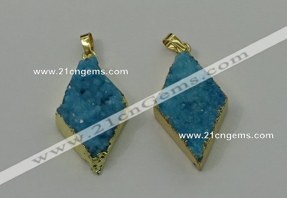 NGP4077 25*35mm - 28*40mm diamond druzy quartz pendants