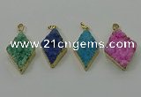 NGP4080 25*35mm - 28*40mm diamond druzy quartz pendants