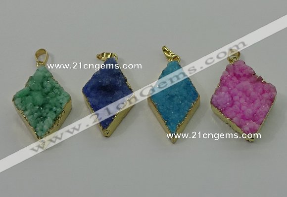 NGP4080 25*35mm - 28*40mm diamond druzy quartz pendants