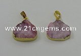 NGP4084 18*22mm - 20*24mm flat teardrop druzy quartz pendants