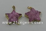 NGP4093 30*32mm - 32*35mm star druzy quartz pendants wholesale