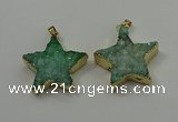 NGP4095 30*32mm - 32*35mm star druzy quartz pendants wholesale