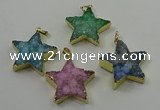 NGP4098 30*32mm - 32*35mm star druzy quartz pendants wholesale