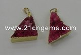 NGP4103 22*35mm - 24*40mm triangle druzy quartz pendants wholesale